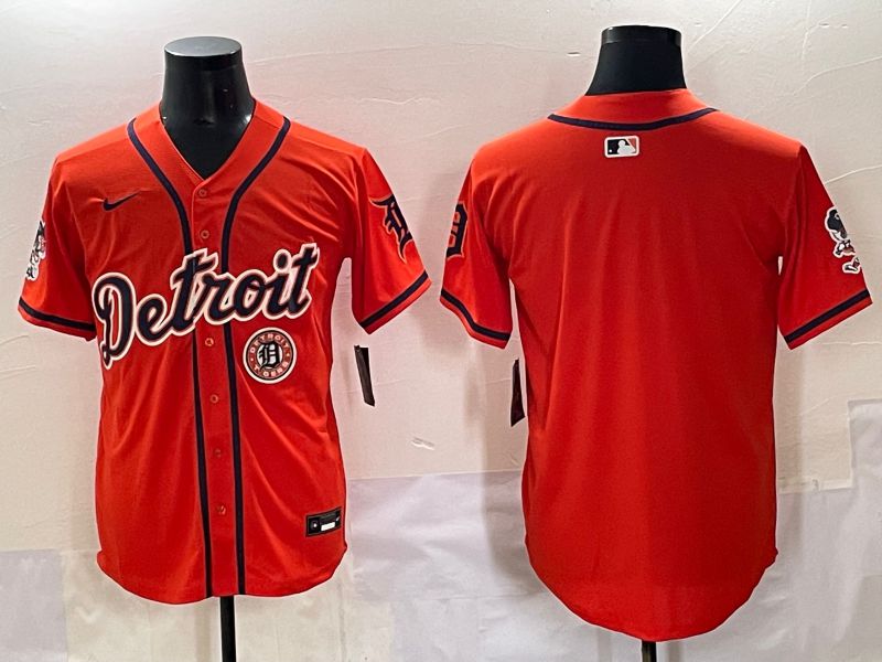 Men 2025 Detroit Tigers Blank Orange Fashion Nike MLB Jersey style 7153
